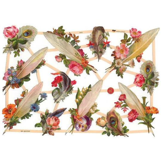 Feathers & Flowers Scraps ~ Germany